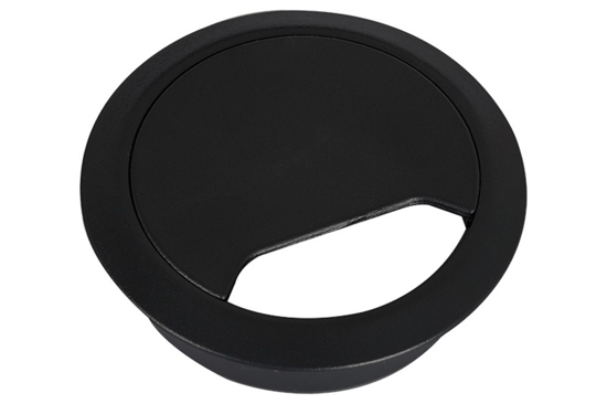 Afbeeldingen van KABELDOORVOER MET DEKSEL ZWART VOOR DOORSNEDE 60MM