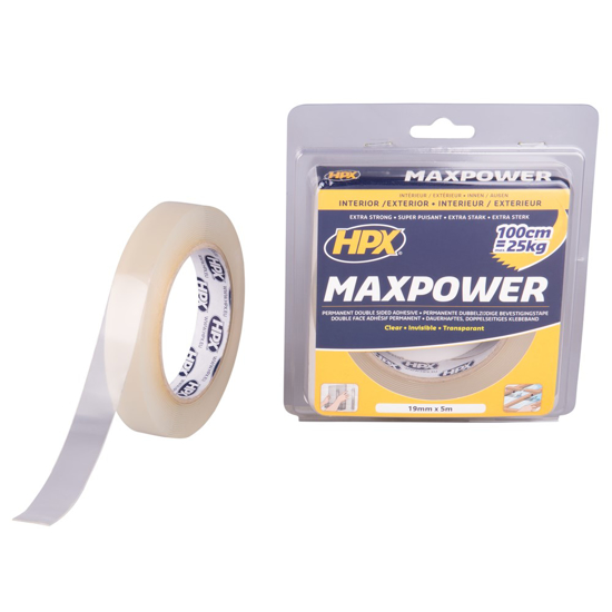 Afbeeldingen van HPX MAX POWER TRANSPARENT BEVESTIGINGSTAPE - 19MM X 5M