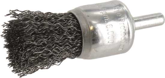 Afbeeldingen van PENSEELBORSTEL OP STIFT ø6, GEGOLFD STAALDRAAD, ø22X0,30