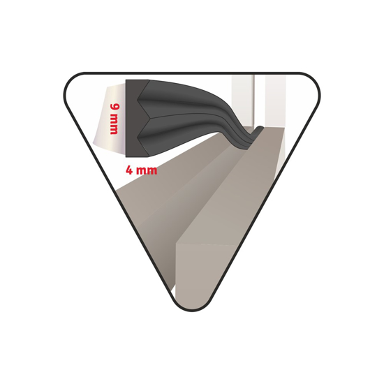 Afbeeldingen van TOCHTSTRIP ZELFKLEVEND E-PROFIEL EPDM ZWART 6 M X 9 MM X 4 MM