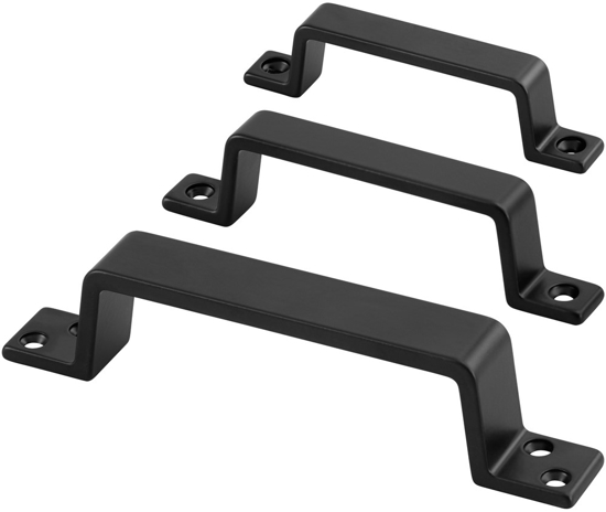 Afbeeldingen van GREEP 110MM OPSCHROEVEND MAT ZWART