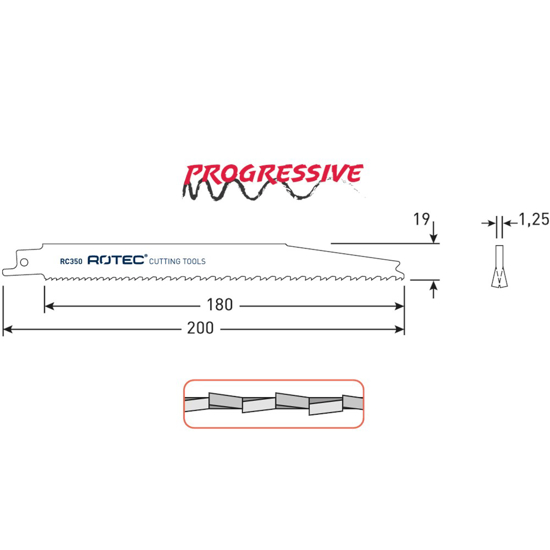 Afbeeldingen van RECIPROZAAGBLAD RC350 / S3456XF