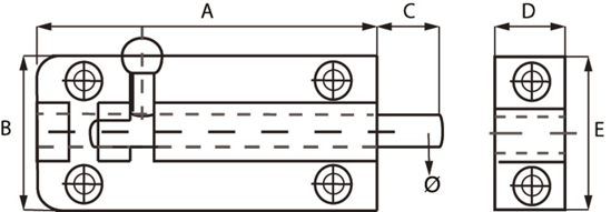 Afbeeldingen van DRG 402076 SA / PROFIELGRENDEL 076X25MM ALU.