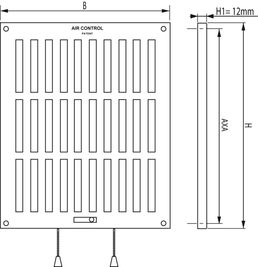 Afbeeldingen van SCHUIFROOSTER AFSL.BAAR 250X300MM K.STOF WIT