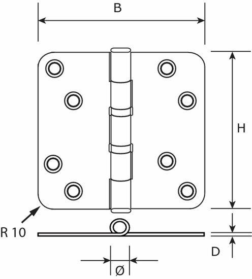 Afbeeldingen van H367-89893104 / SCH.LAGER 89X89 RVS GEBORS. ZWART RC