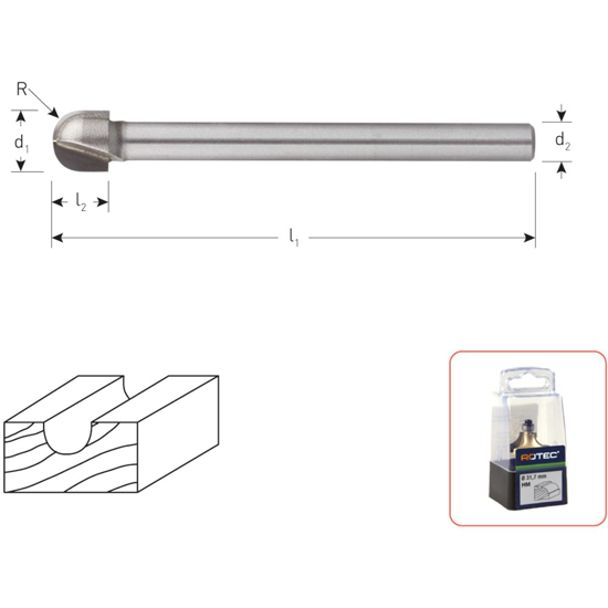 Afbeeldingen van HM HOUTROTFREES, SILVER-LINE, D2=6 /ø9,5