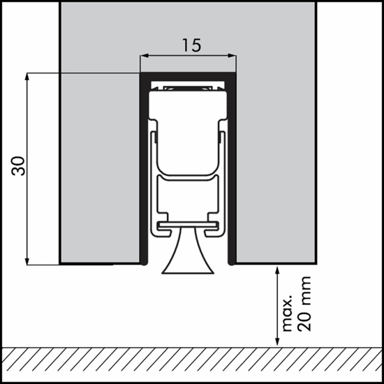 Afbeeldingen van AUTOMATISCHE DORPELSTRIP HAAR 1028 MM