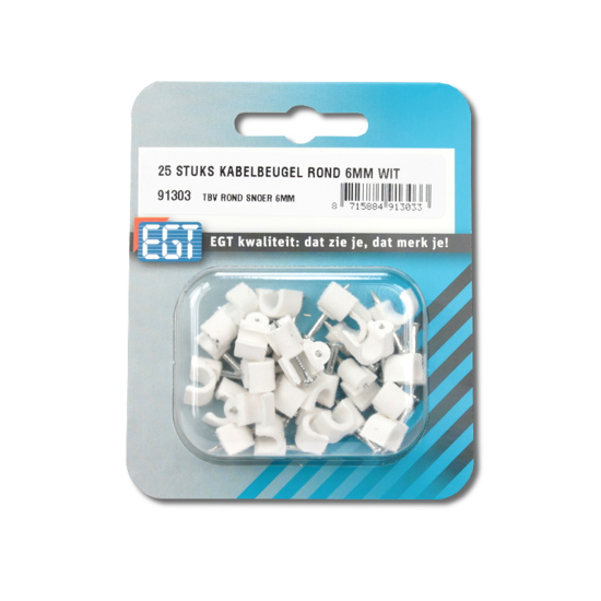 Afbeeldingen van 25 STUKS KABELBEUGEL ROND 6MM WIT