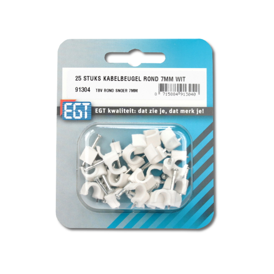 Afbeeldingen van 25 STUKS KABELBEUGEL ROND 7MM WIT