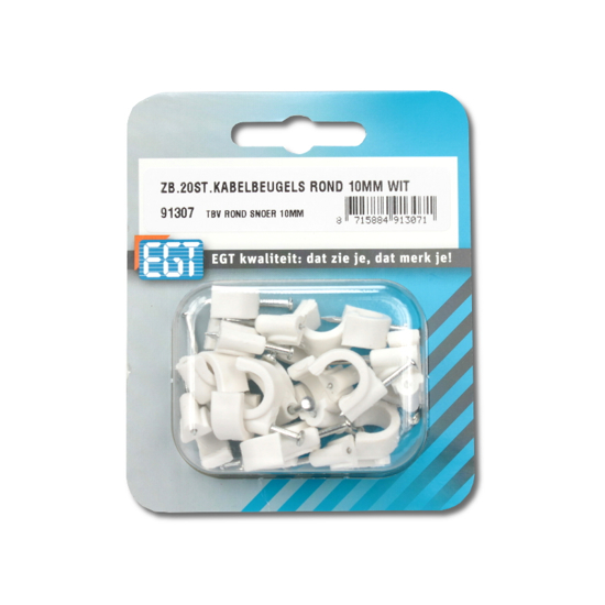 Afbeeldingen van 20 STUKS KABELBEUGEL ROND 10MM WIT