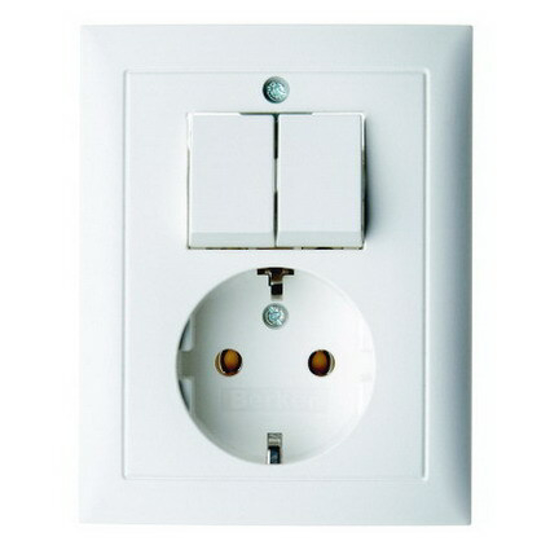 Afbeeldingen van COMBI SERIESCHAKELAAR + WCD RA INBOUW WIT/WIT