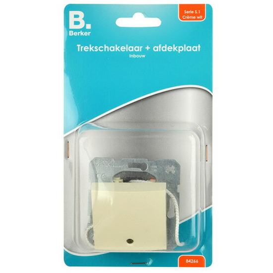 Afbeeldingen van TREKSCHAKELAAR + AFDEKPLAAT INBOUW CREME