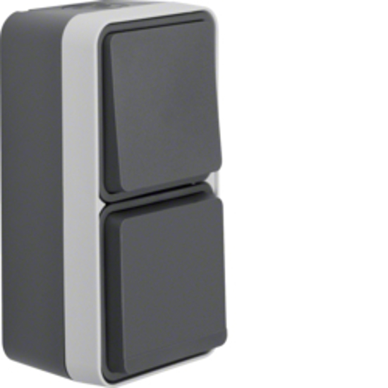 Afbeeldingen van COMBI WCD + WISSELSCHAKELAAR W.1 COMPLEET GRIJS IP55