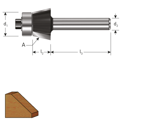 Afbeeldingen van HM FASEFREES 45°, GOLD-LINE, ø36, D2=8