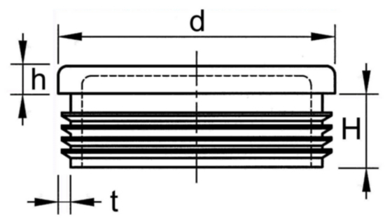 Afbeeldingen van KNST MEUBELDOP ROND ZW 30MM