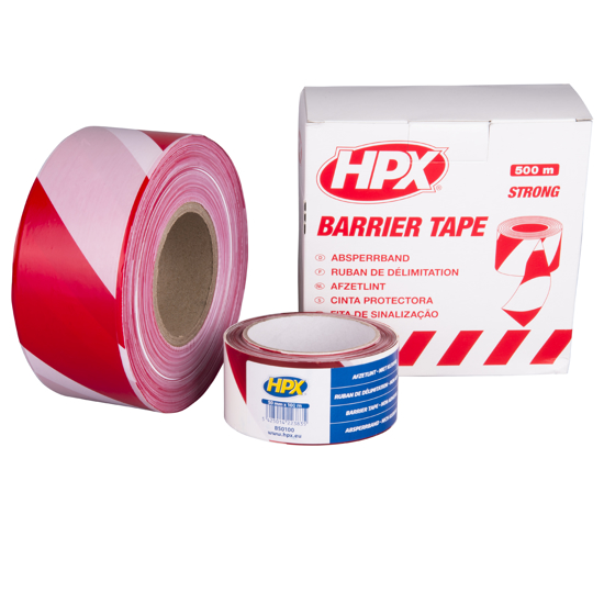 Afbeeldingen van HPX AFZETLINT - WIT/ROOD 50MM X 100M