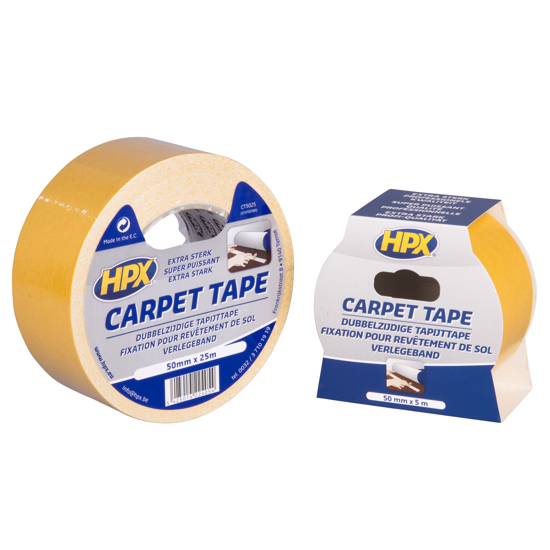 Afbeeldingen van HPX DUBBELZIJDIGE TAPIJTTAPE - WIT 50MM X 5M