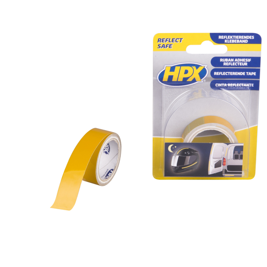 Afbeeldingen van HPX REFLECTERENDE TAPE - GEEL 19MM X 1,5M