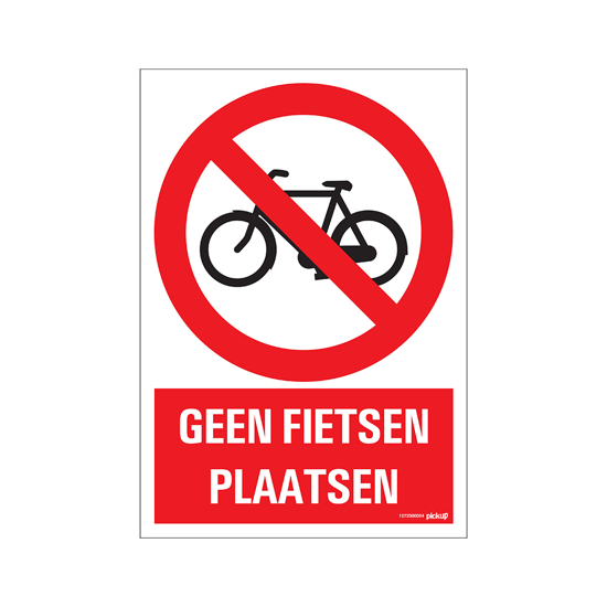 Afbeeldingen van BORD GEEN FIETSEN PLAATSEN 230X330 MM