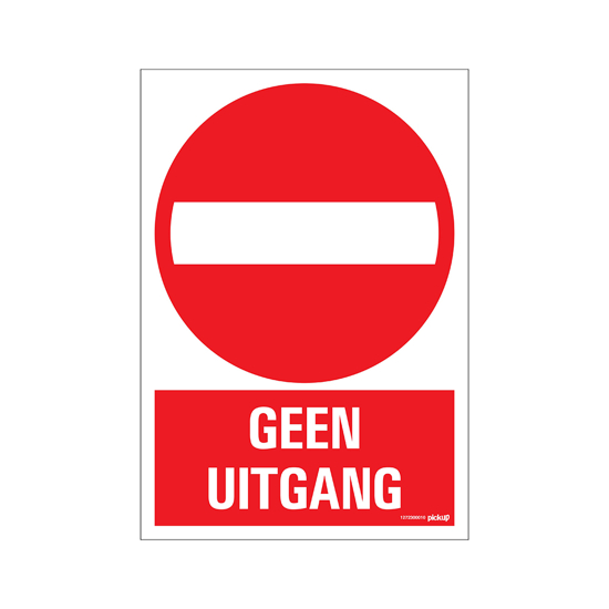 Afbeeldingen van BORD GEEN UITGANG 230X330 MM