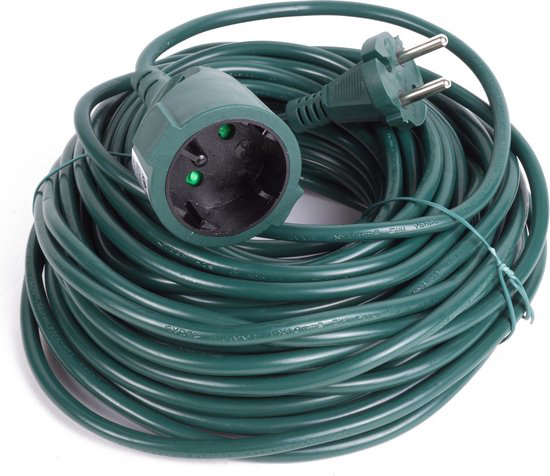 Afbeeldingen van ALT. 40081 - VERLENGSNOER 20 METER 2X1.0MM H05VV-F GROEN