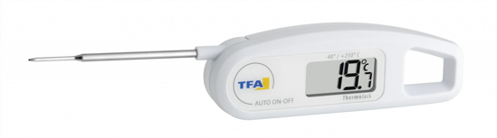 Afbeeldingen van TFA INSTEEKTHERMOMETER UNIVERSELE KEUKEN DIGITAAL THERMO JACK'' - OPVOUWBAAR - HACCP + EN13485 - WIT'' (STUK(S))