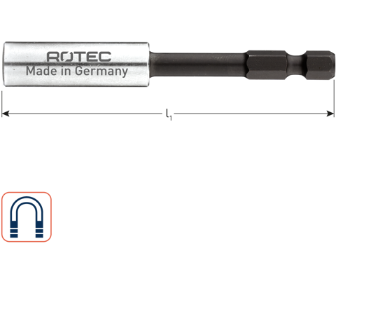 Afbeeldingen van IMPACT BITHOUDER, E6.3X80, MAGN., MET C-RING