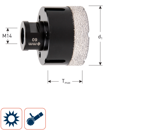 Afbeeldingen van DIAMANTBOORKROON M14-OPNAME, ø8X35