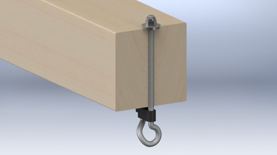 Afbeeldingen van VEILIGHEIDSCHOMMELHAAK HOUTDRAAD EV 150X22 Ø10,6