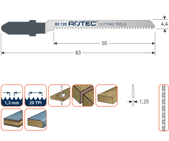 Afbeeldingen van DECOUPEERZAAGBLAD DC120 / T101AO