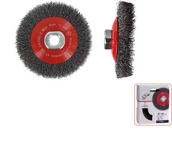 Afbeeldingen van KEGELBORSTEL, GEGOLFD STAALDRAAD, M14, ø100X0,30