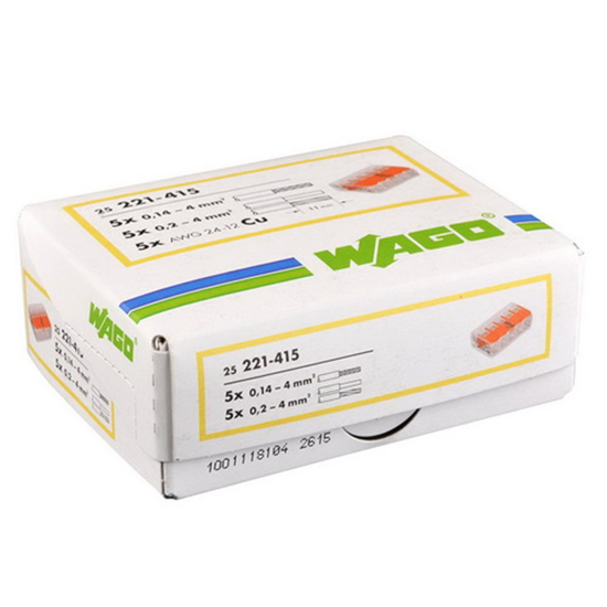 Afbeeldingen van WAGO 5V VERBINDINGSKLEM T/M 4MM² SOEPEL EN MASSIEF