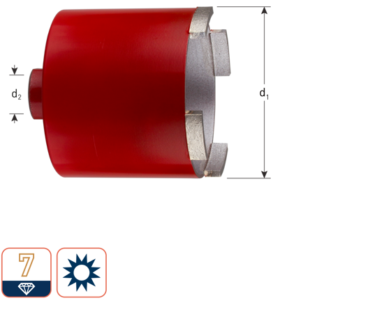 Afbeeldingen van DIAMANTDOZENBOOR 'PREMIUM', M16, ø77X60 ACHTERSLEUVEN