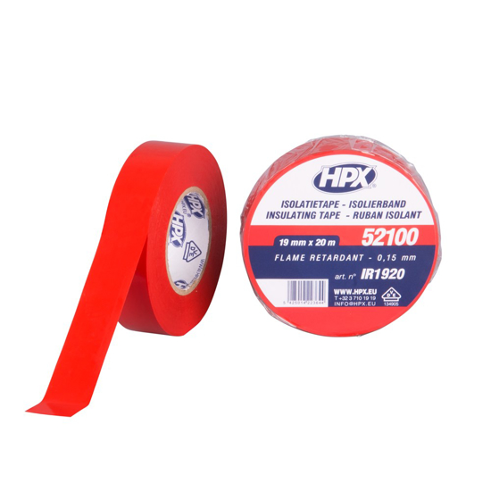 Afbeeldingen van HPX PVC ISOLATIETAPE VDE - ROOD 19MM X 20M